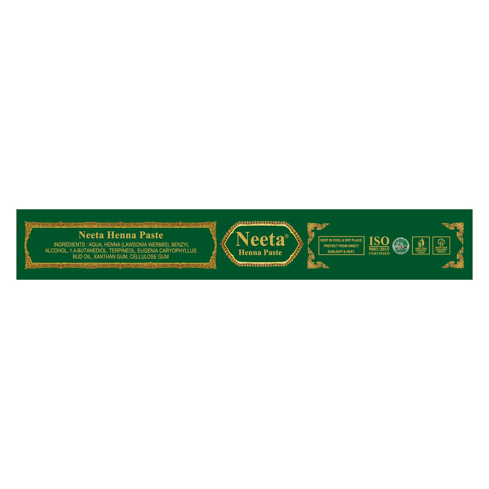 Mezcla de henna Neeta con nilgiri y clavo para aroma natural.