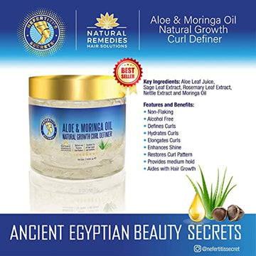 Definición de rizos y brillo natural con Aloe y Moringa