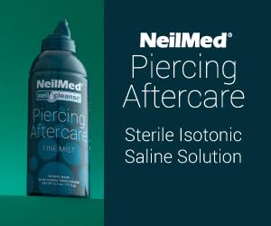 NeilMed NeilCleanse Piercing Aftercare, uso diario en piercing para higiene segura.