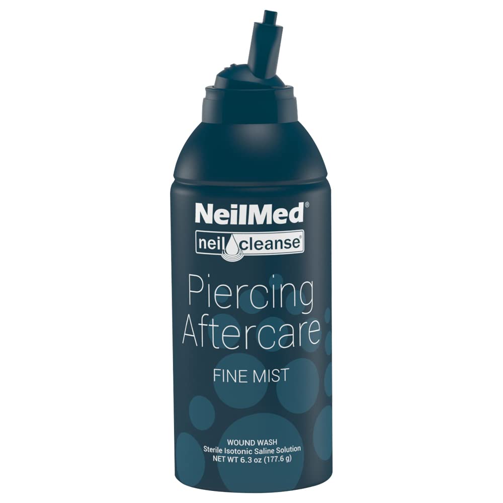 NeilMed NeilCleanse Piercing Aftercare, botella frontal, limpieza suave para perforaciones.