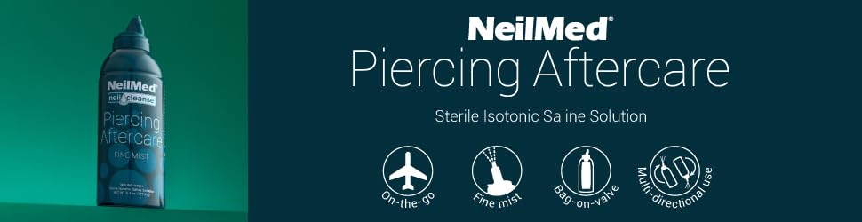 NeilMed NeilCleanse Piercing Aftercare, ingredientes de grado USP para enjuague suave.