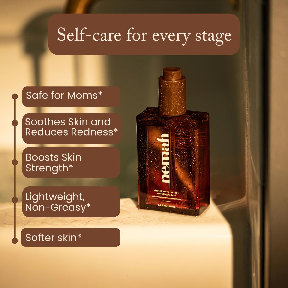 Nemah Textura Ligera: aceite que se absorbe rápido para piel sensible.
