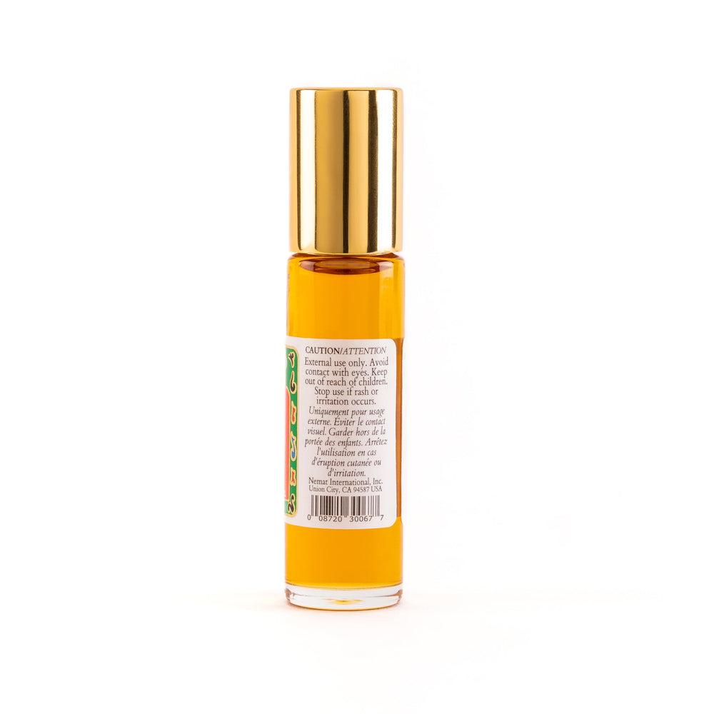 Nemat International Almizcle Ámbar Perfume Rodante: aplicación en puntos de pulso para aroma duradero.