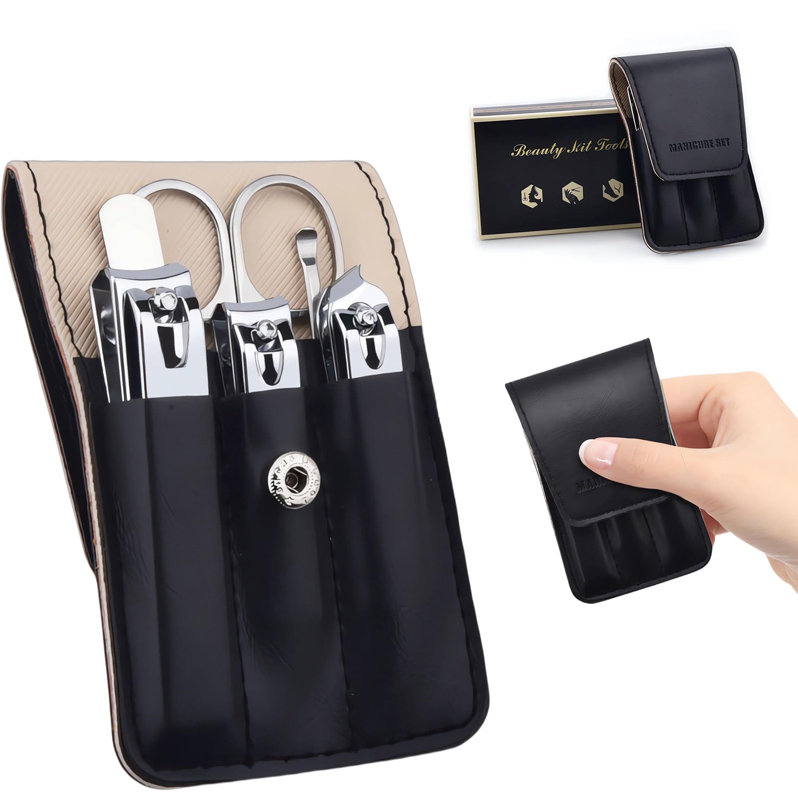 Juego Nemibad de corta uñas 6 piezas en acero inoxidable para uso diario.