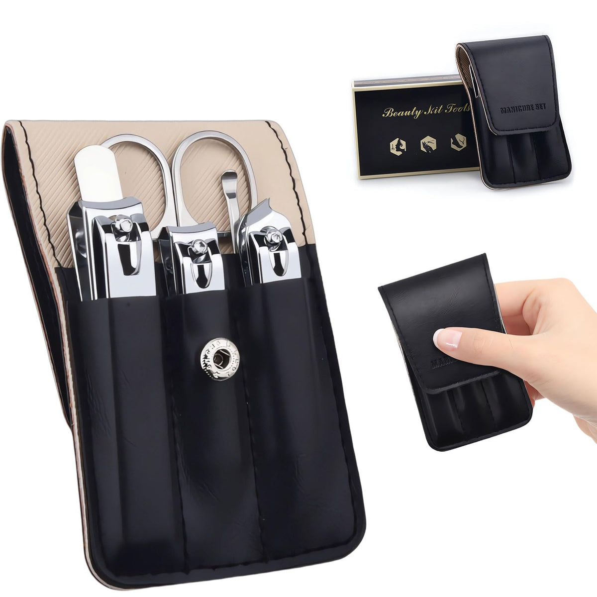 Juego Nemibad de corta uñas 6 piezas en acero inoxidable para uso diario.
