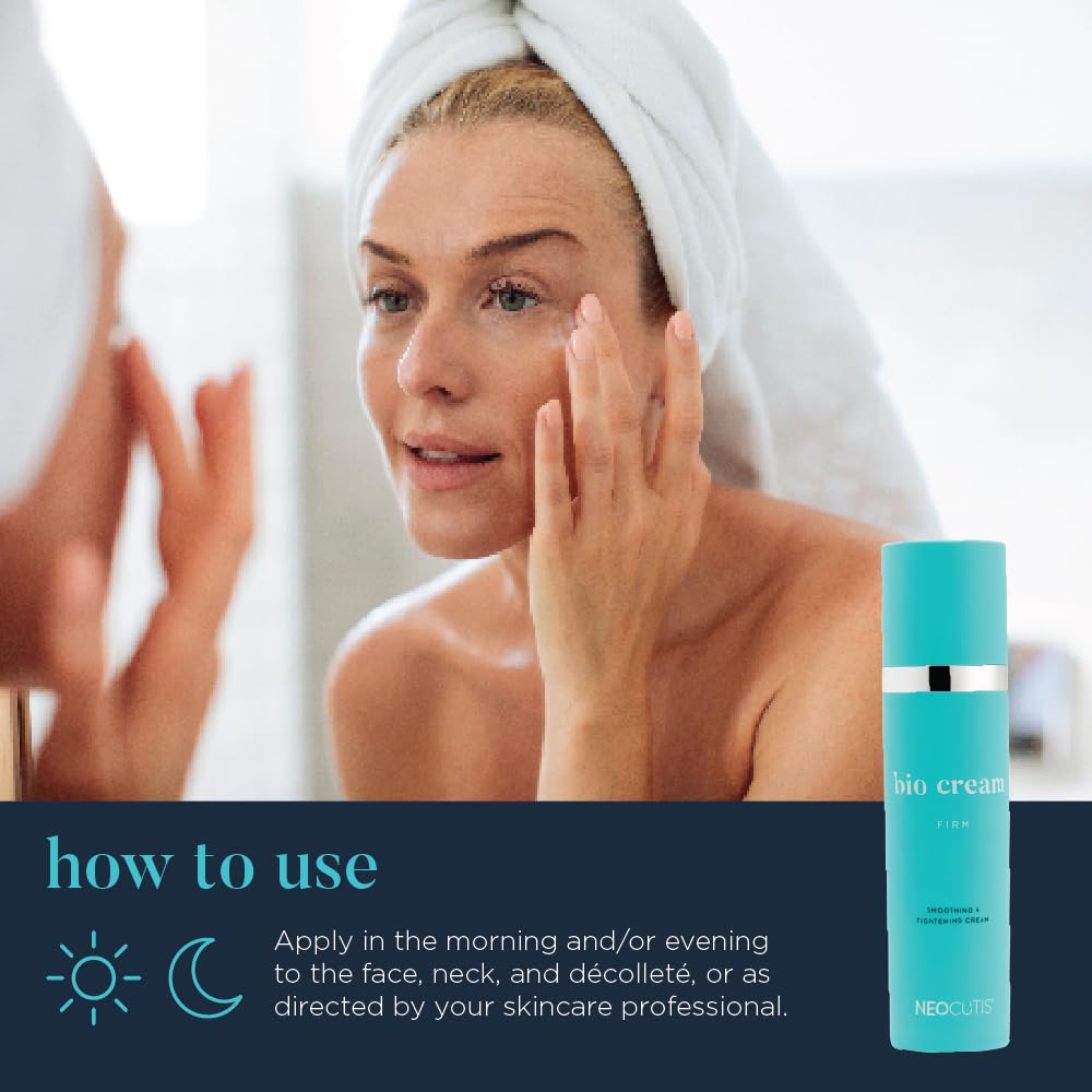 Aplicación diaria de Neocutis Bio Cream Firm en rutina de cuidado.
