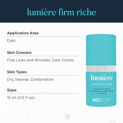 NEOCUTIS Lumière Firm Riche, factores de crecimiento para soporte de la piel alrededor de ojos.