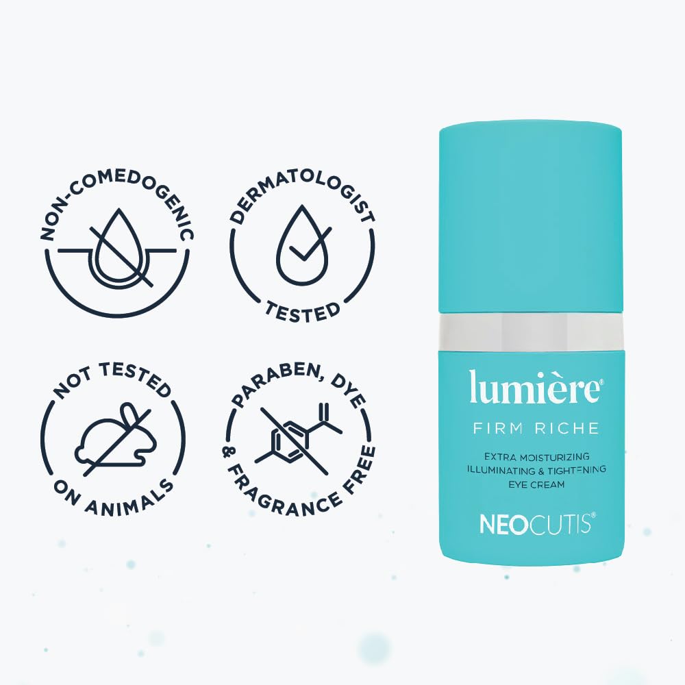 NEOCUTIS Lumière Firm Riche, efecto iluminador suave en el contorno de ojos.