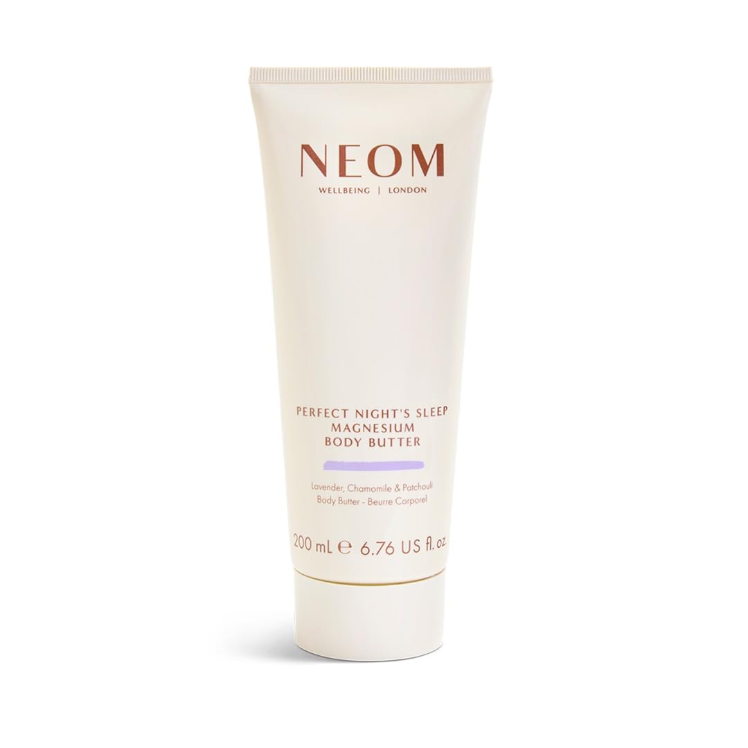 Neom manteca magnesio dormir-perfectamente 200ml crema corporal suave para una noche relajante.