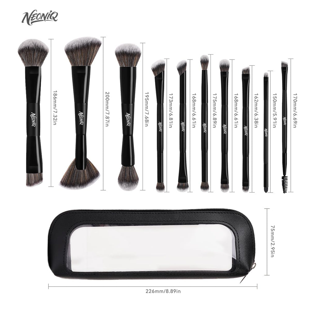 NEONIQ kit maquillaje portátil con funda, ideal para sesiones rápidas.