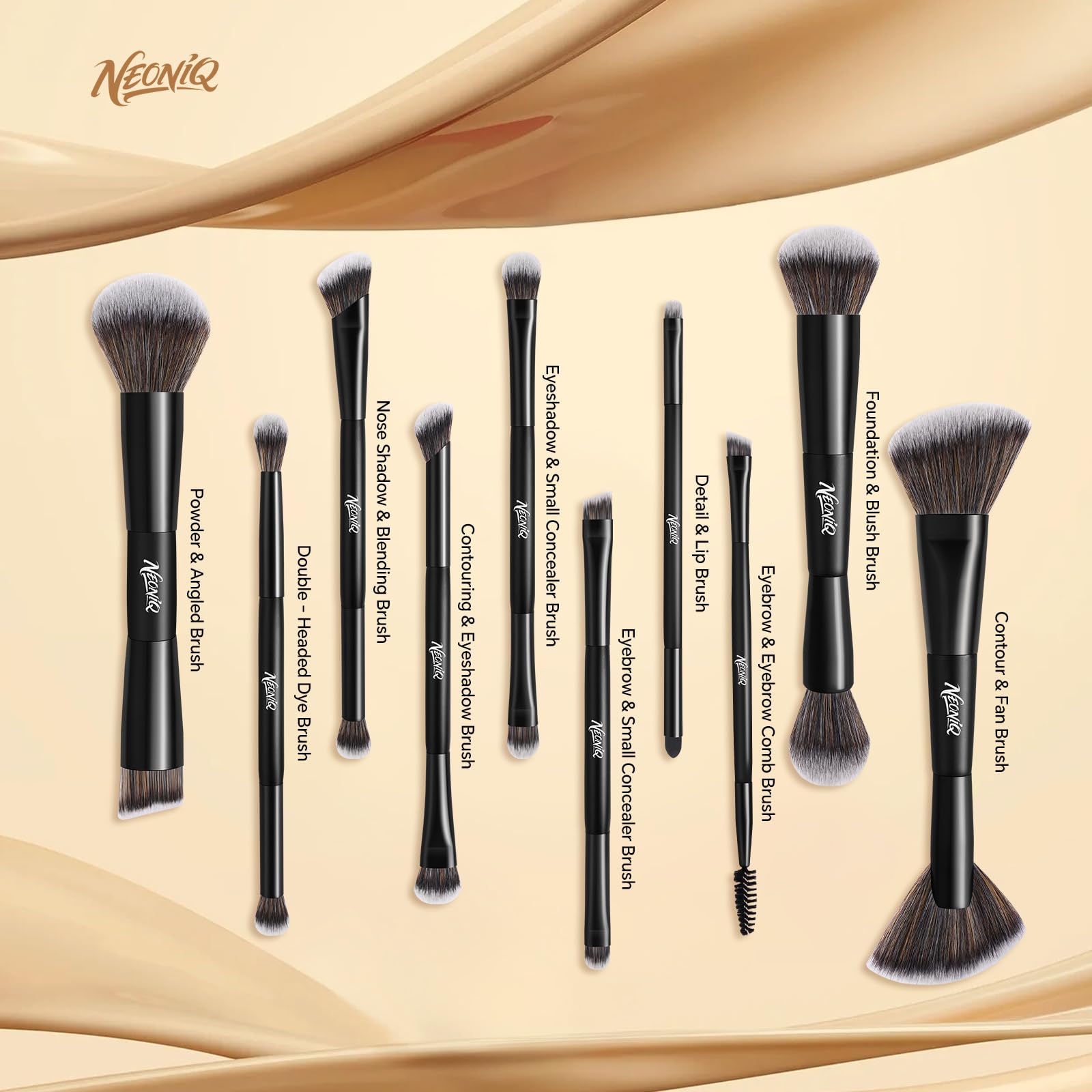 NEONIQ pinceles para ojos precisos, ideales para sombras y delineado definido.