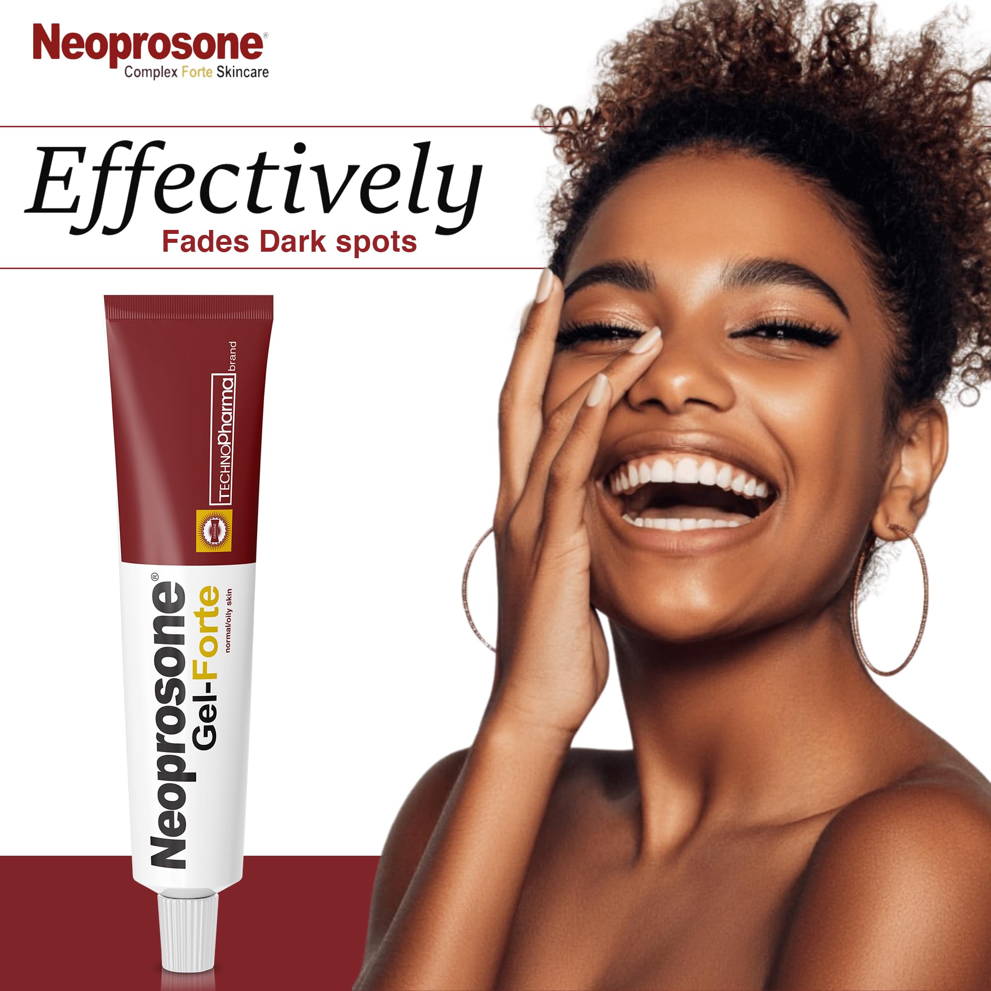 Neoprosone Gel: textura ligera, favorece absorción rápida en piel sensible.