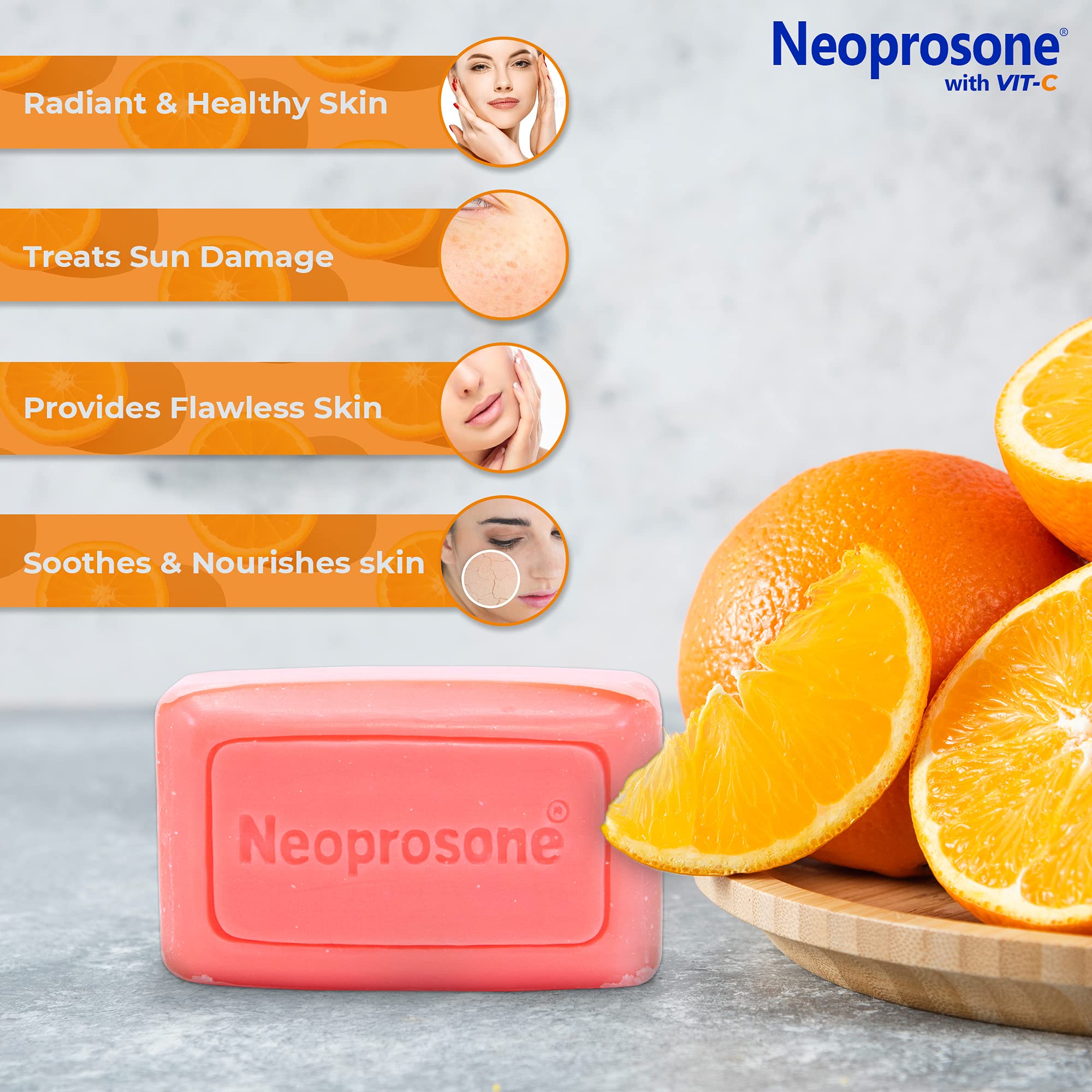 Neoprosone jabon iluminador para codos, aclara manchas y mantiene la piel suave