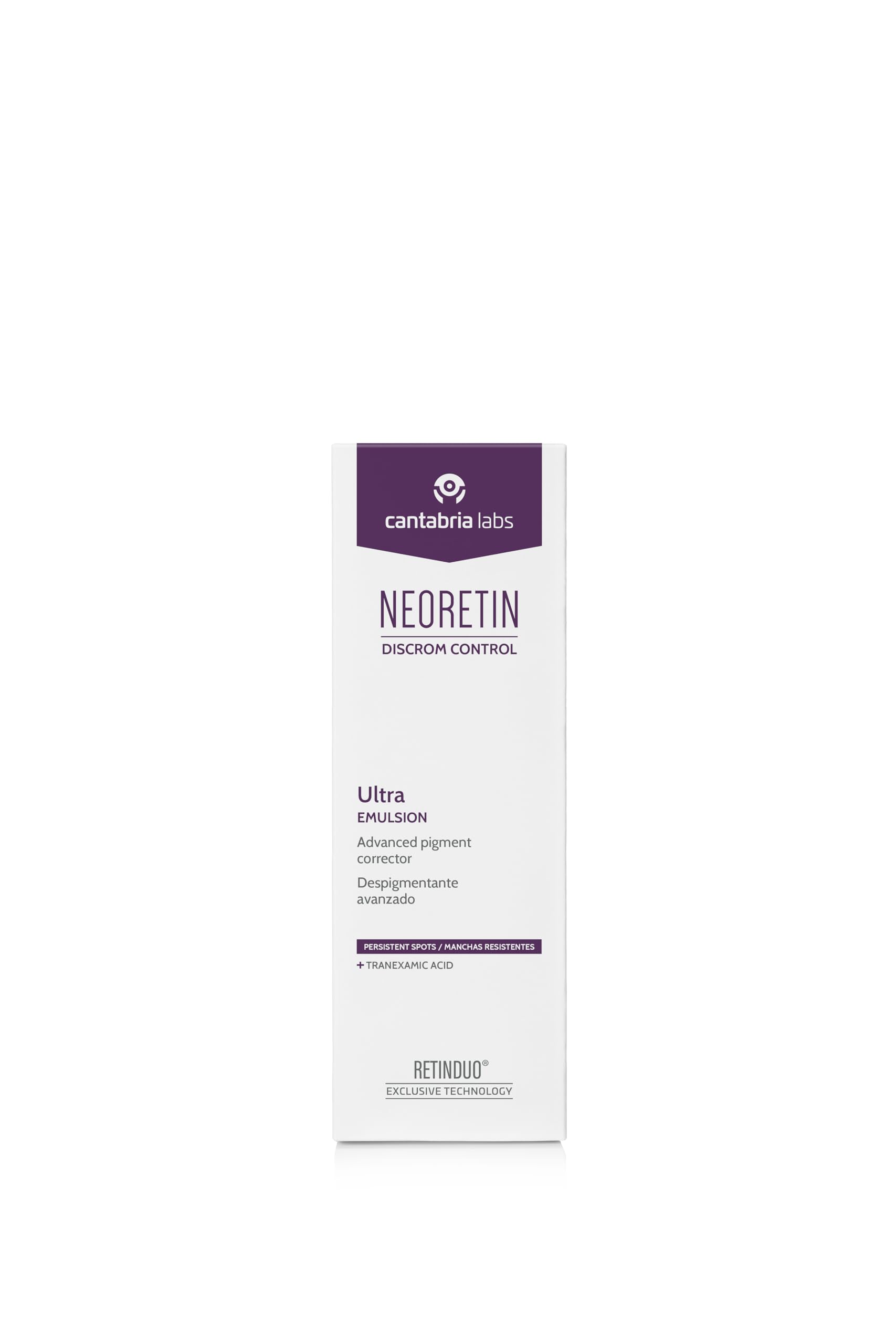 Neoretin Ultra Emulsión mostrando textura cremosa