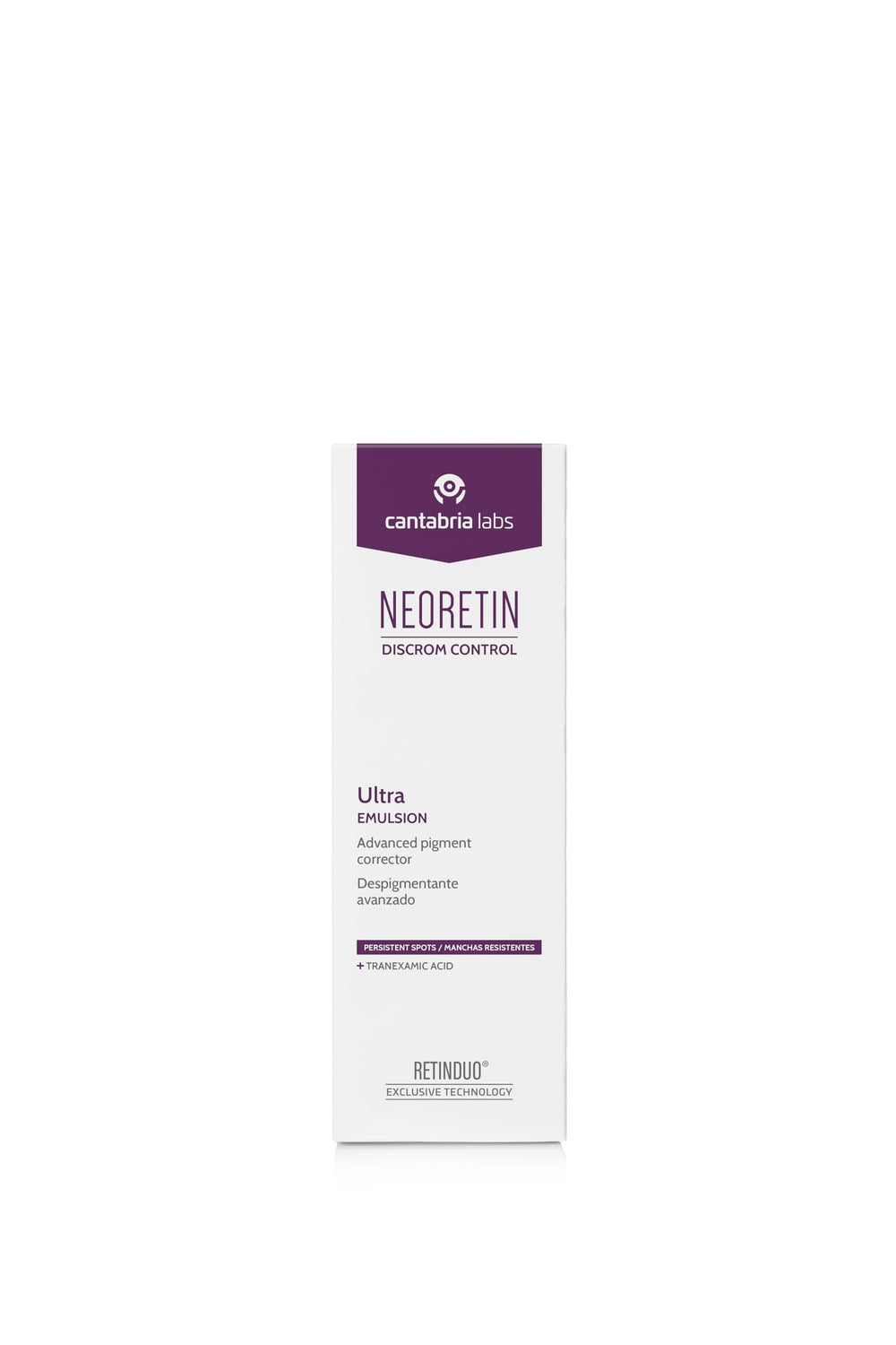 Neoretin Ultra Emulsión mostrando textura cremosa