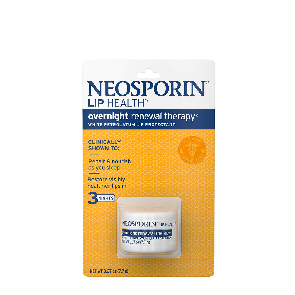 Neosporin Lip Health Overnight Renewal Therapy, envase triple para labios.