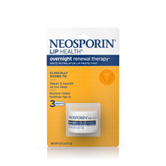 Neosporin Lip Health Renovación Nocturna en botella, cuidado nocturno para labios.