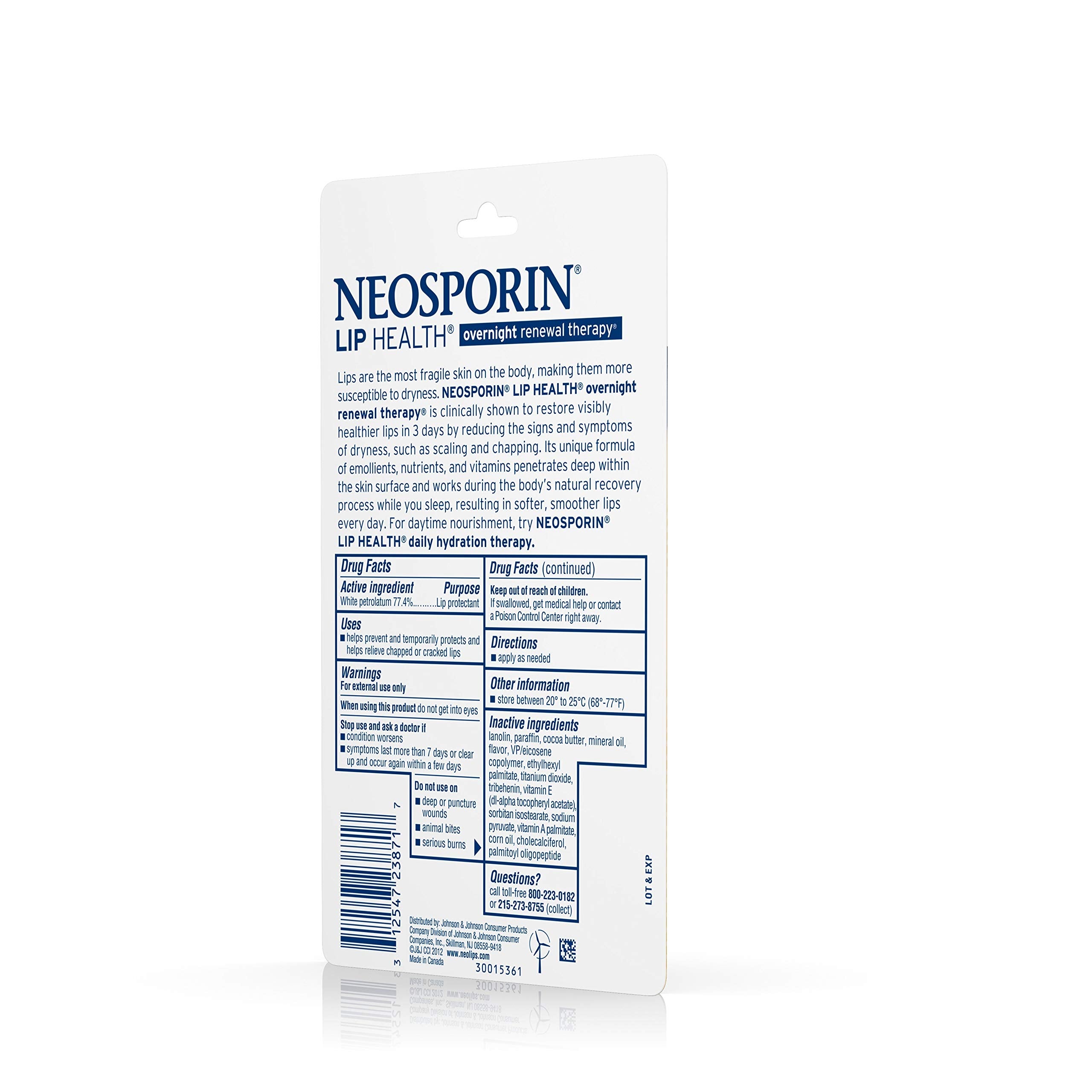 Uso nocturno con Neosporin Lip Health Renovación Nocturna mientras duermes.