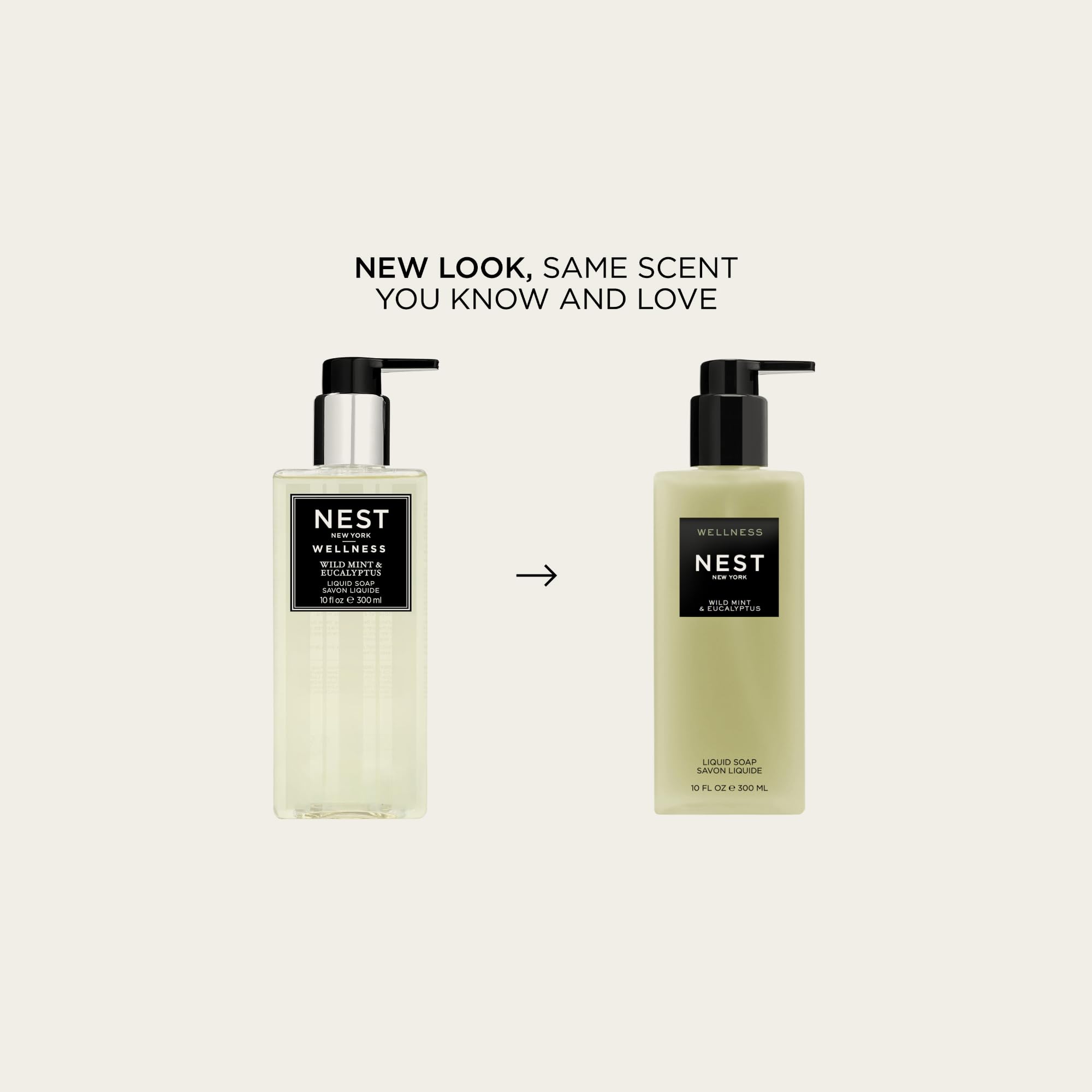 Nest New York savon liquide menthe sauvage et eucalyptus — texture douce, soin de la peau au quotidien.