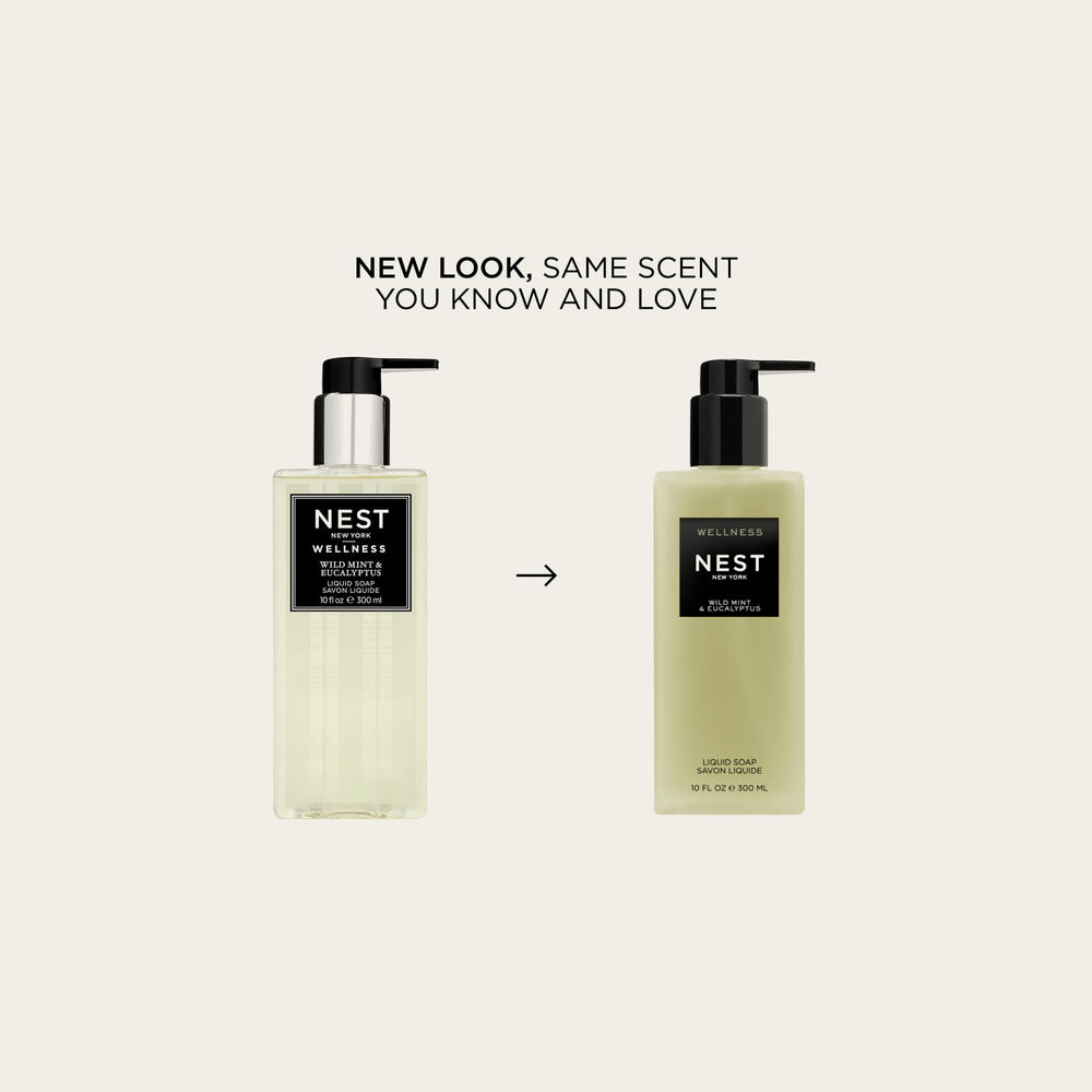 Nest New York savon liquide menthe sauvage et eucalyptus — texture douce, soin de la peau au quotidien.