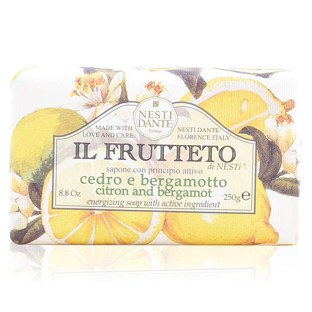 Jabón Nesti Dante Frutteto con citron y bergamota, aroma vigorizante para la ducha diaria.