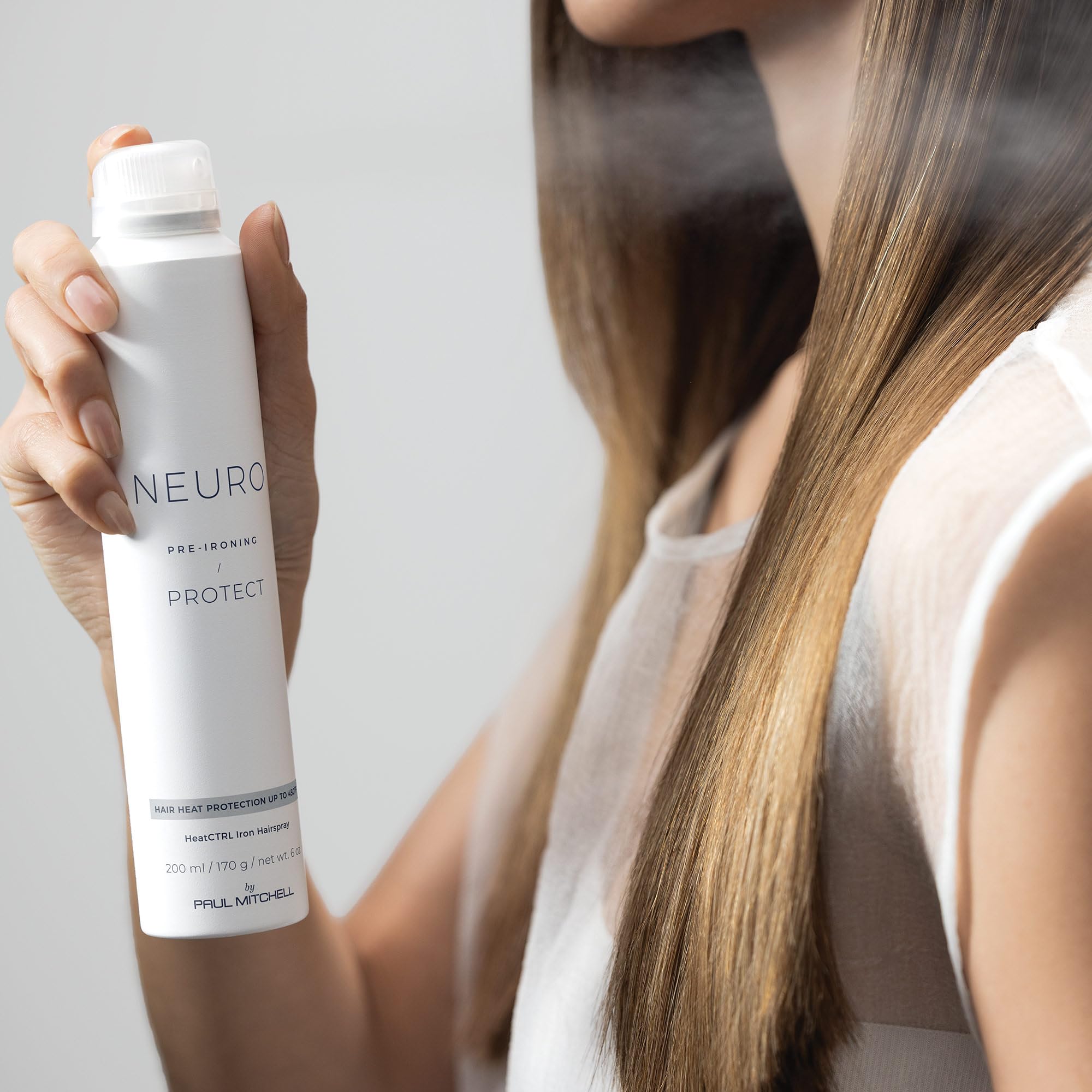 Neuro Protect HeatCTRL Iron Hairspray, diseño de envase práctico para diario