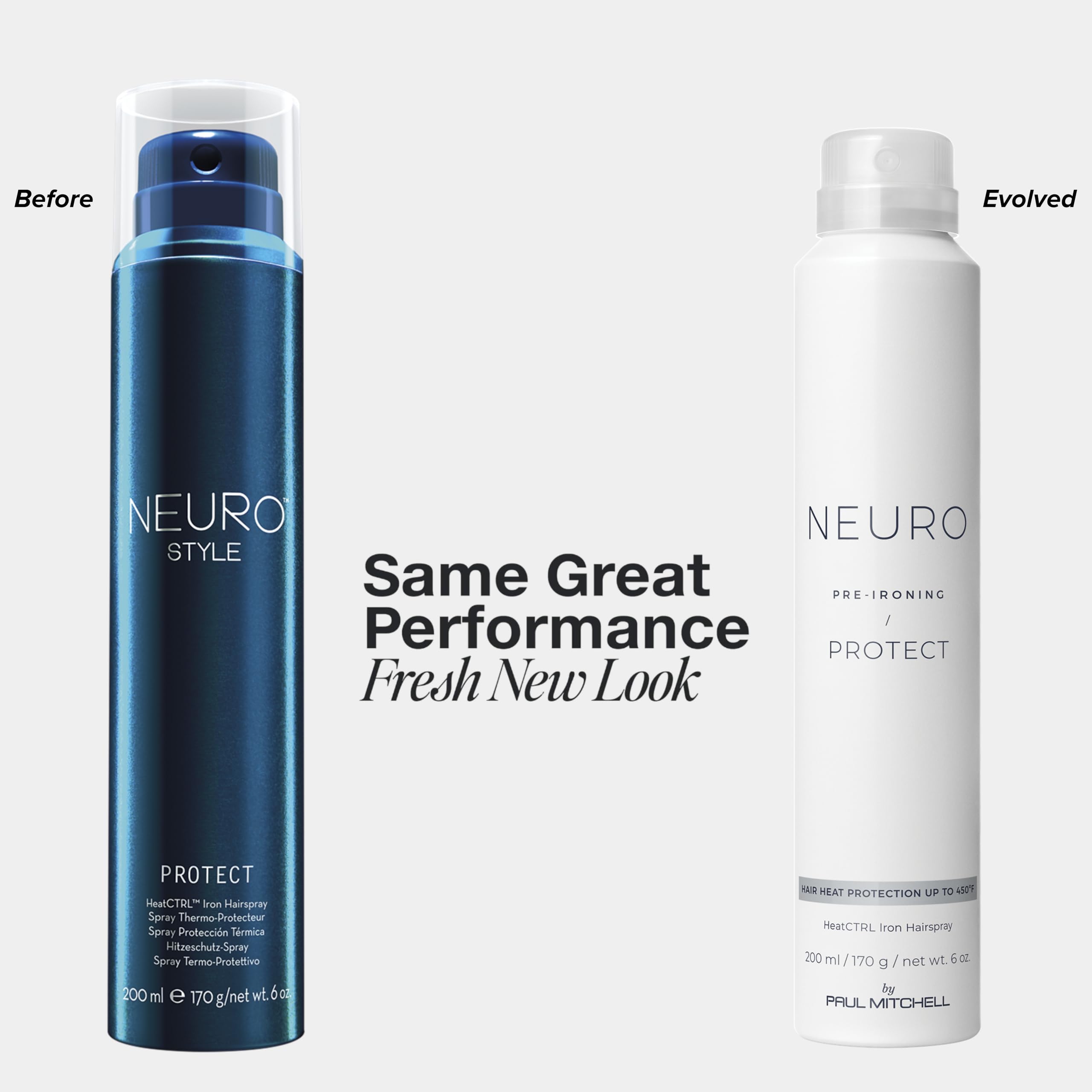 Neuro Protect HeatCTRL Iron Hairspray, etiqueta visible para uso diario