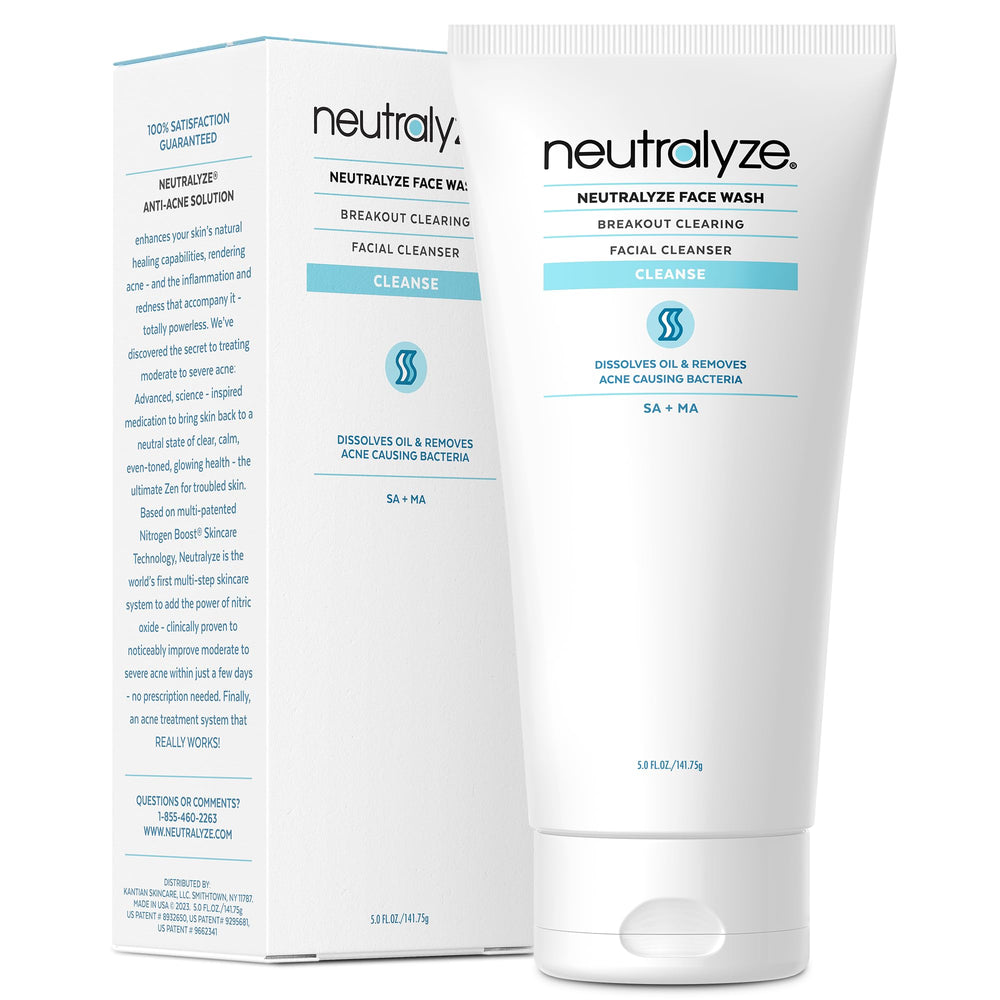 Neutralyze limpiador acné 2% Mandelico, frasco, limpieza profunda para poros.