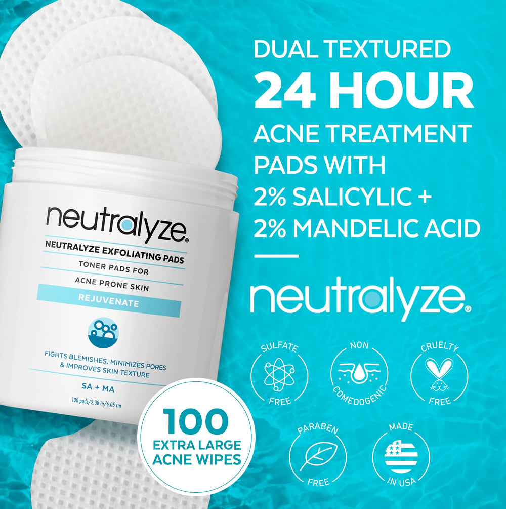 Acide mandélique 2% dans les lingettes Neutralyze pour exfolier