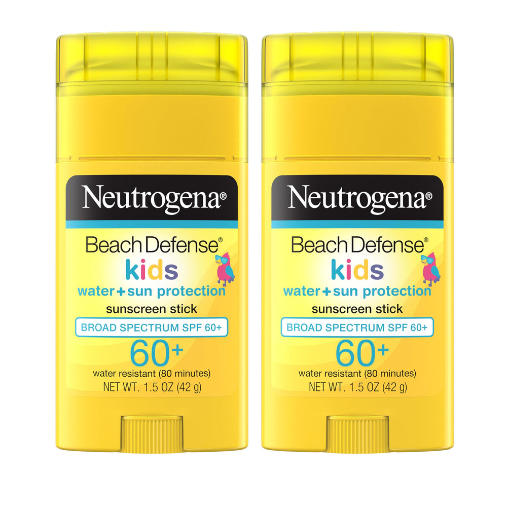 Neutrogena Beach Defense Niños Stick SPF 60, empaque compacto para viaje.