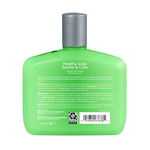 Neutrogena condicionador aceite arbol de te empaque frente: muestra etiqueta y promueve frescura.