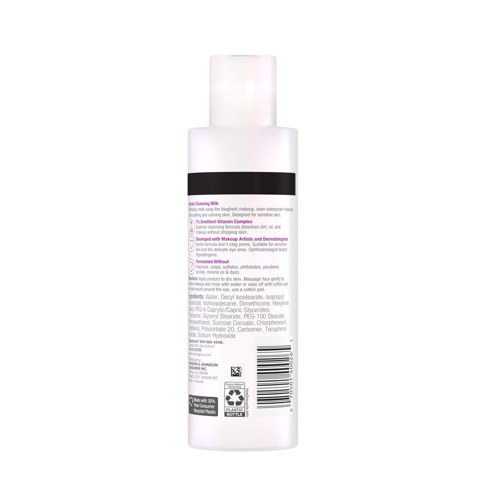 Neutrogena Makeup Melting Micellar Milk, apto para uso ocular y facial delicado.