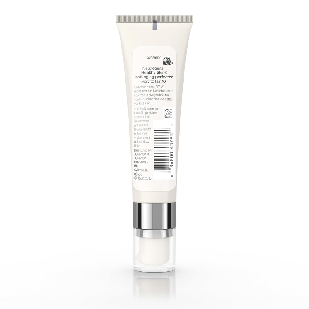 Neutrogena Healthy Skin swatch on forearm demonstrates sheer coverage for even complexion.