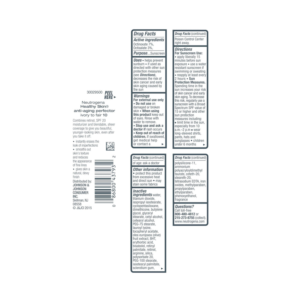 Neutrogena Healthy Skin product details showcase vitamin and antioxidant blend for skin support.