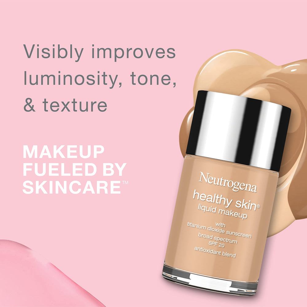 Neutrogena Healthy Skin maquillaje líquido, aplicación suave para pieles secas a mixtas.