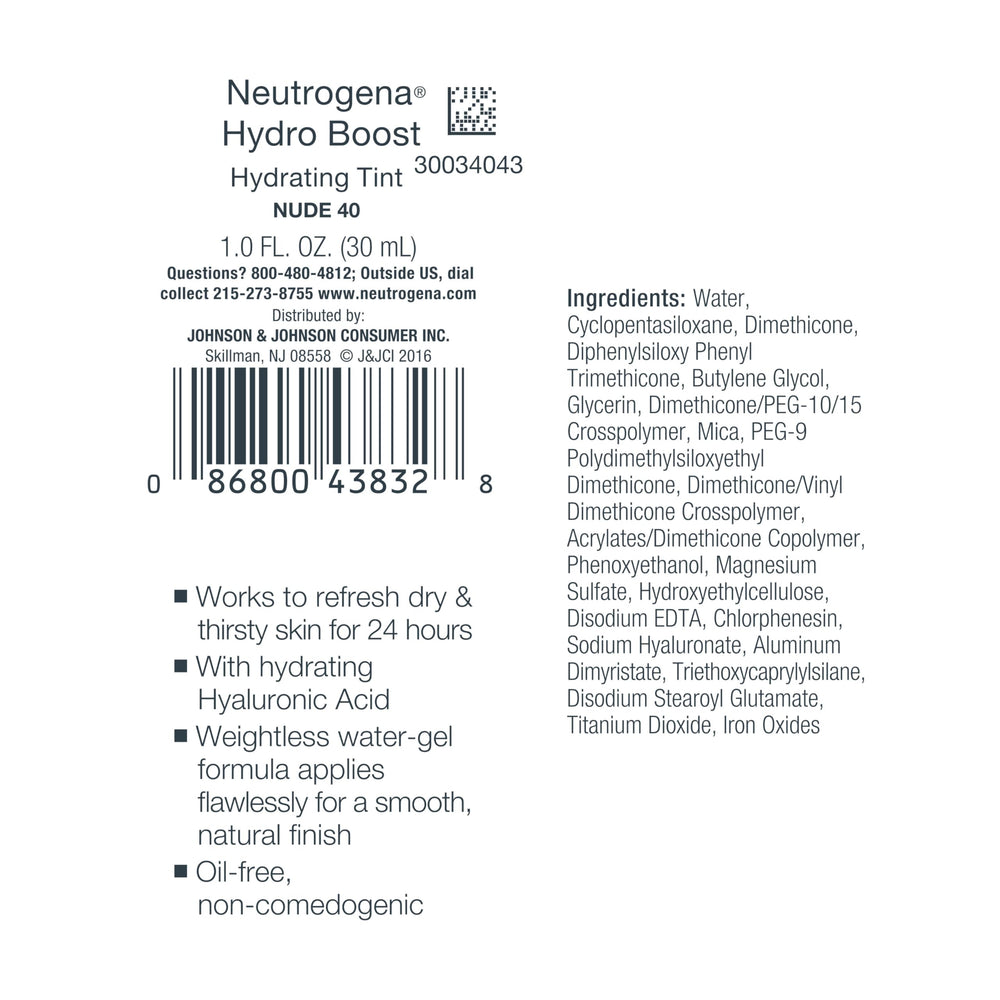 Neutrogena Hydro Boost Tinte brinda acabado natural y piel luminosa.