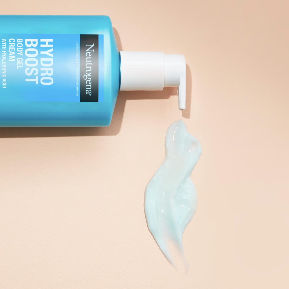 Neutrogena Hydro Boost Gel Cream dispenser demonstrates easy daily moisture application