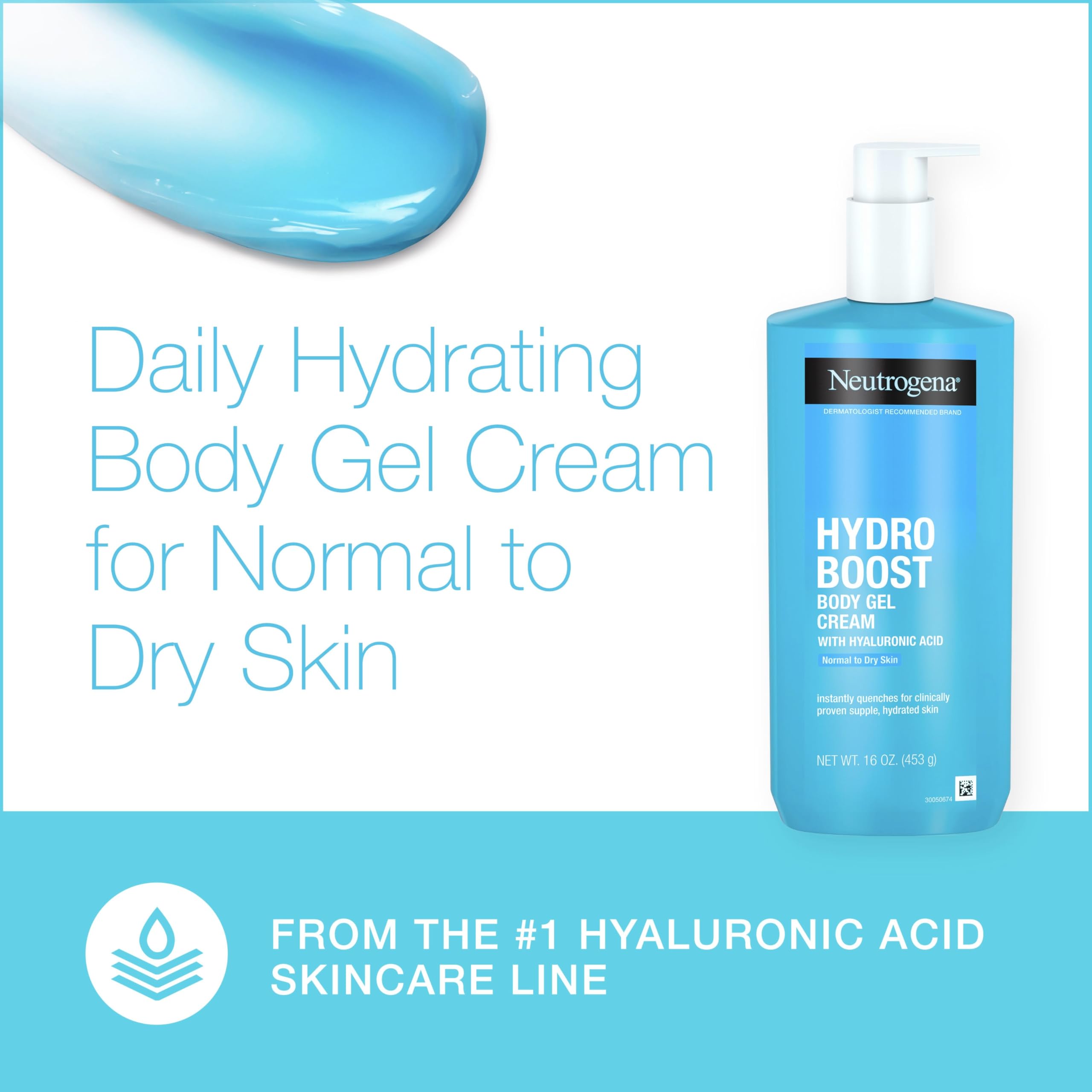 Close up texture reveals lightweight gel cream for dry skin