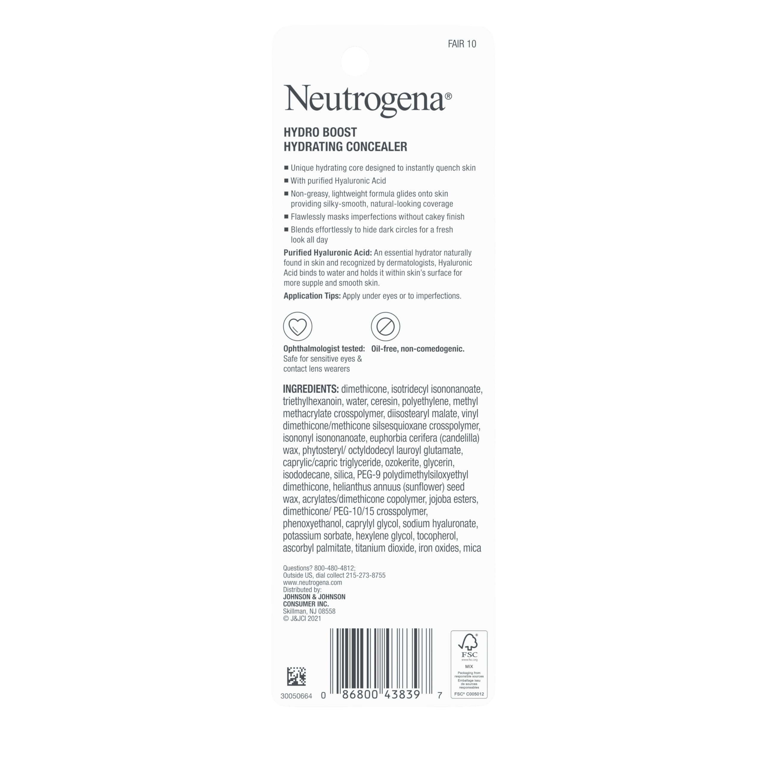 Neutrogena Hydro Boost Corrector-Barra acabado suave y natural.