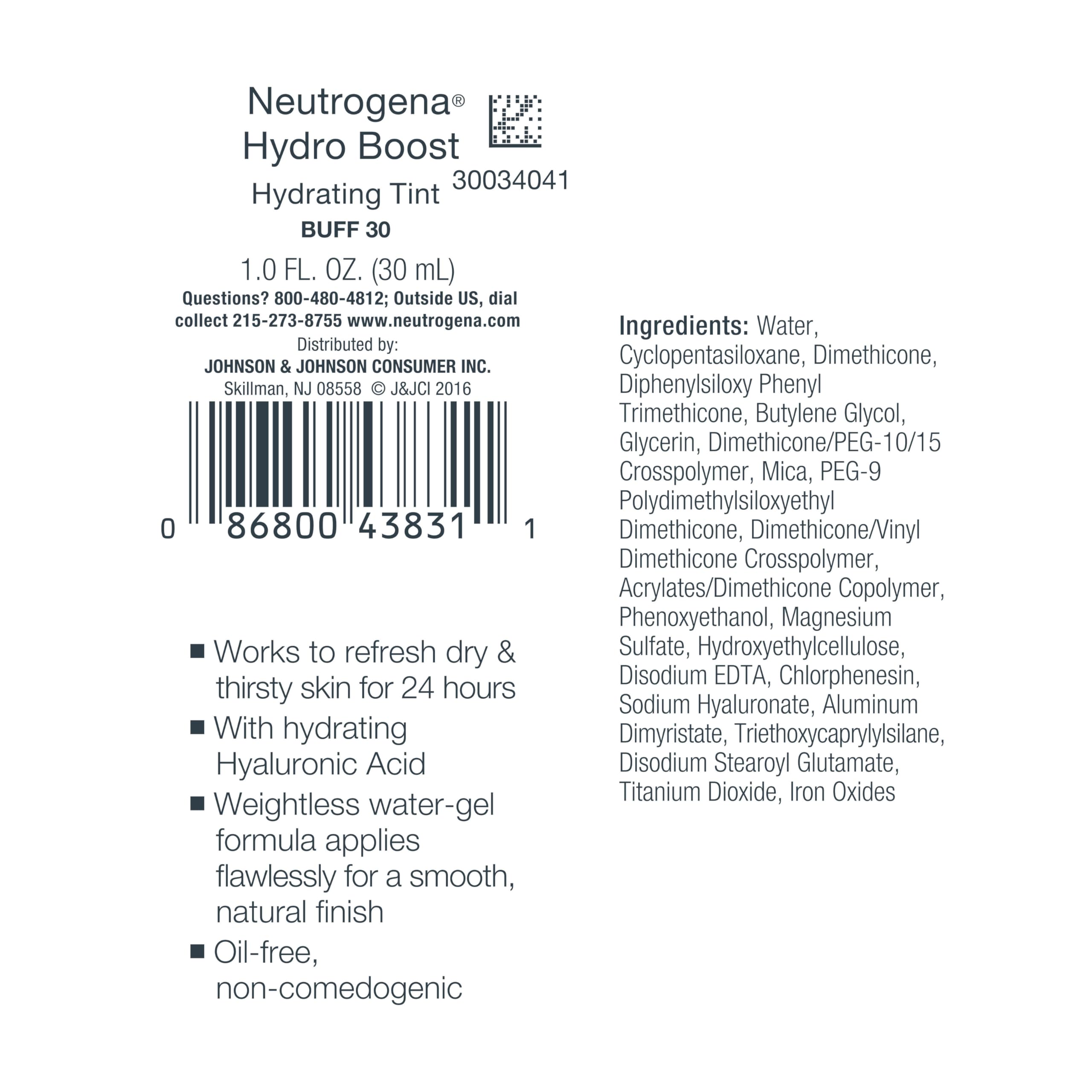Neutrogena Hydro Boost fórmula sin aceite, sensación ligera