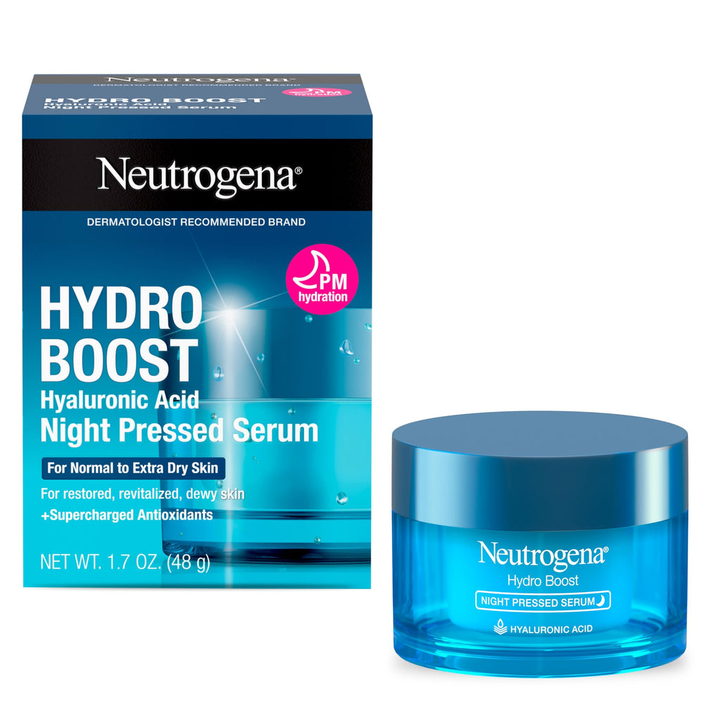 Neutrogena Hydro Boost Night, suero prensado nocturno, hidratación profunda para piel suave al despertar