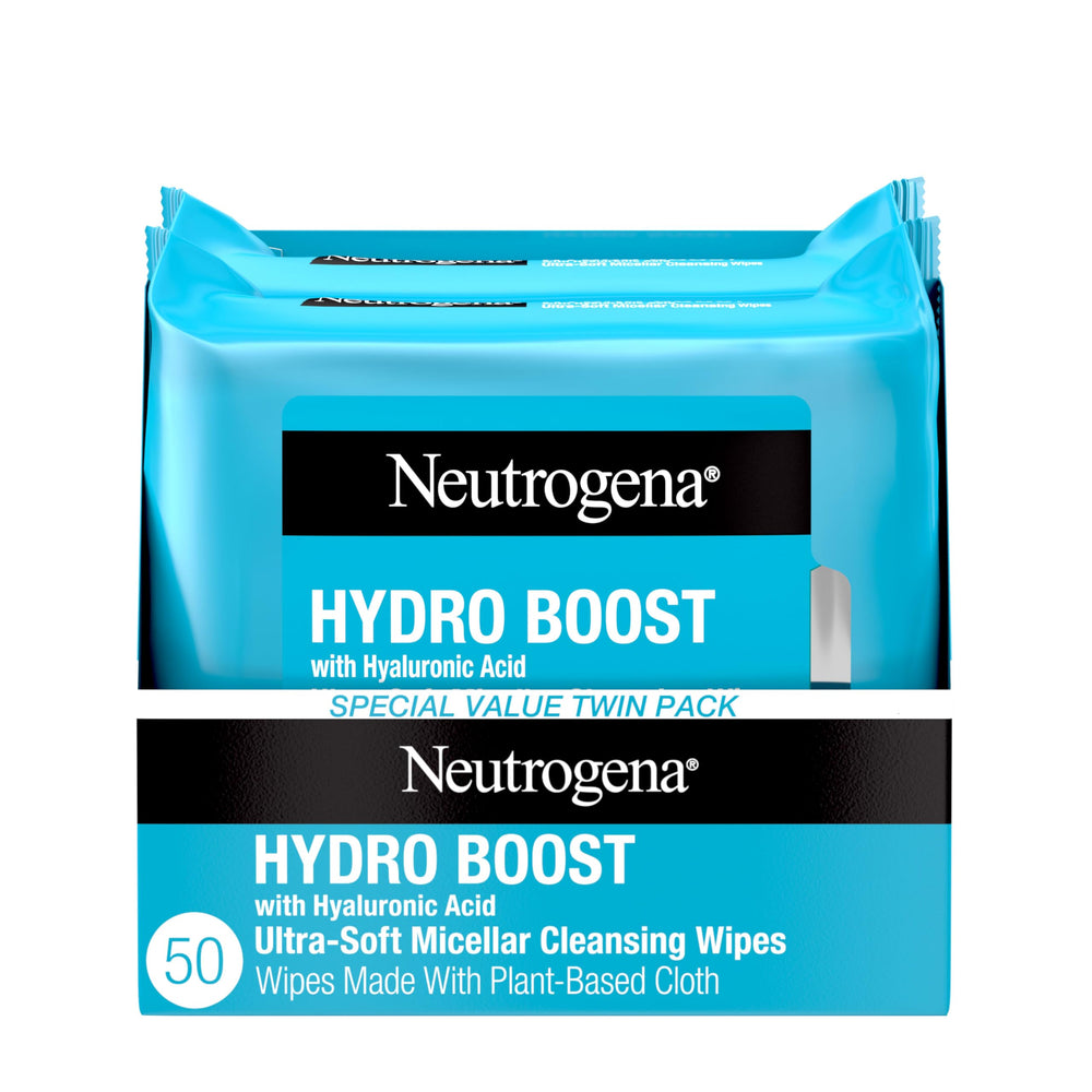 Toallitas Neutrogena Hydro Boost, micelares ultra suaves para desmaquillar y hidratar la piel.