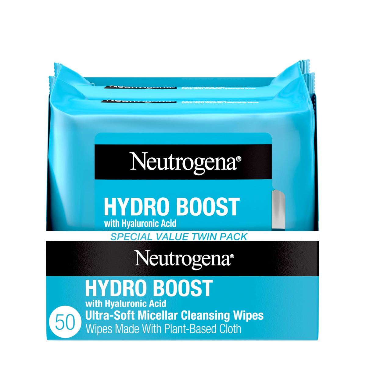 Toallitas Neutrogena Hydro Boost, micelares ultra suaves para desmaquillar y hidratar la piel.