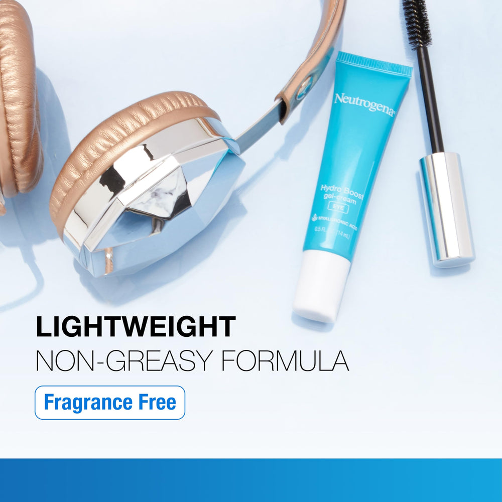 Packaging of Neutrogena Hydro Boost under-eye cream tube for on-the-go care.
