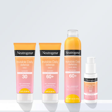 Neutrogena Invisible Daily Defense sunscreen lotion comes in a compact bottle for travel
