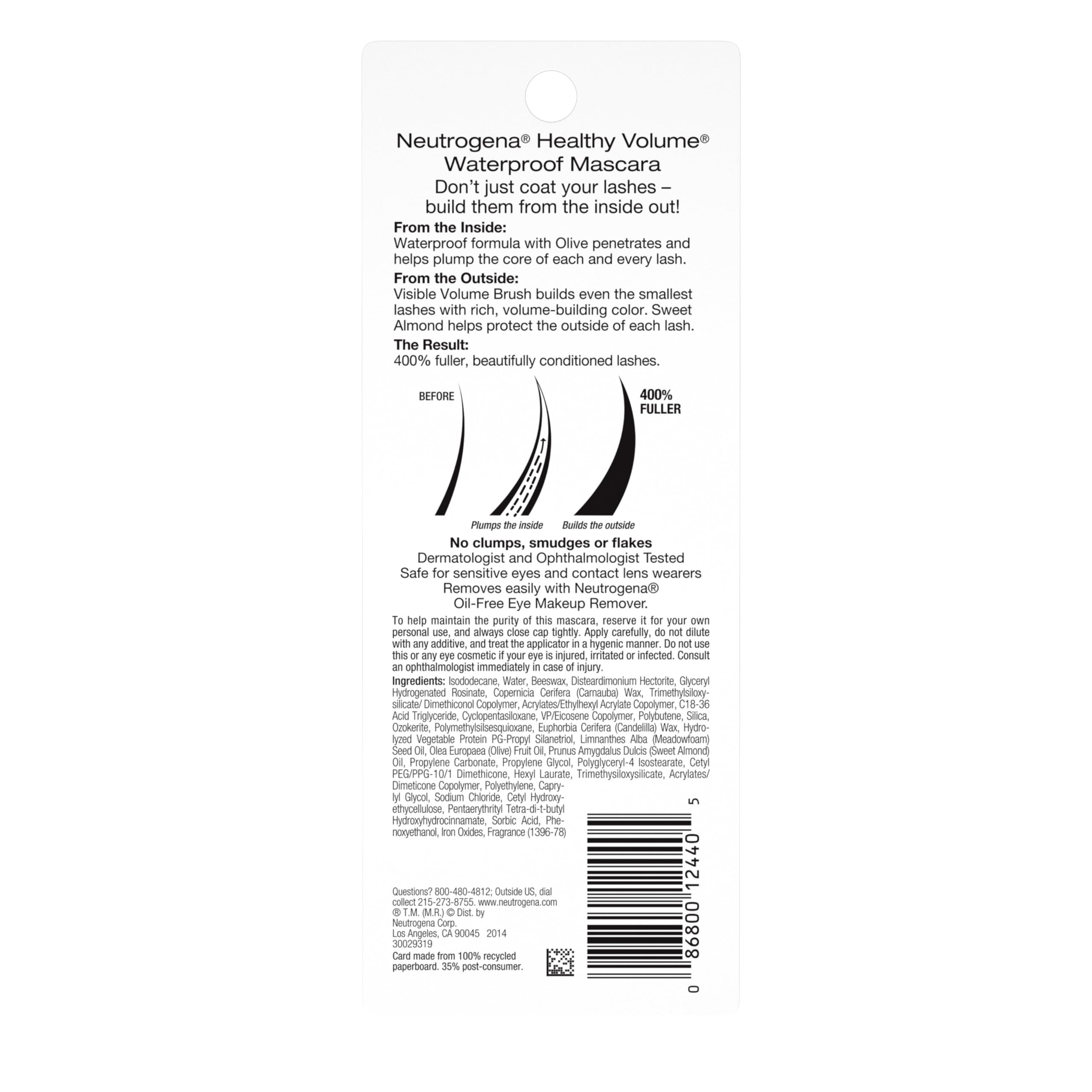 Neutrogena Mascara fácil de quitar con desmaquillante libre de aceite.