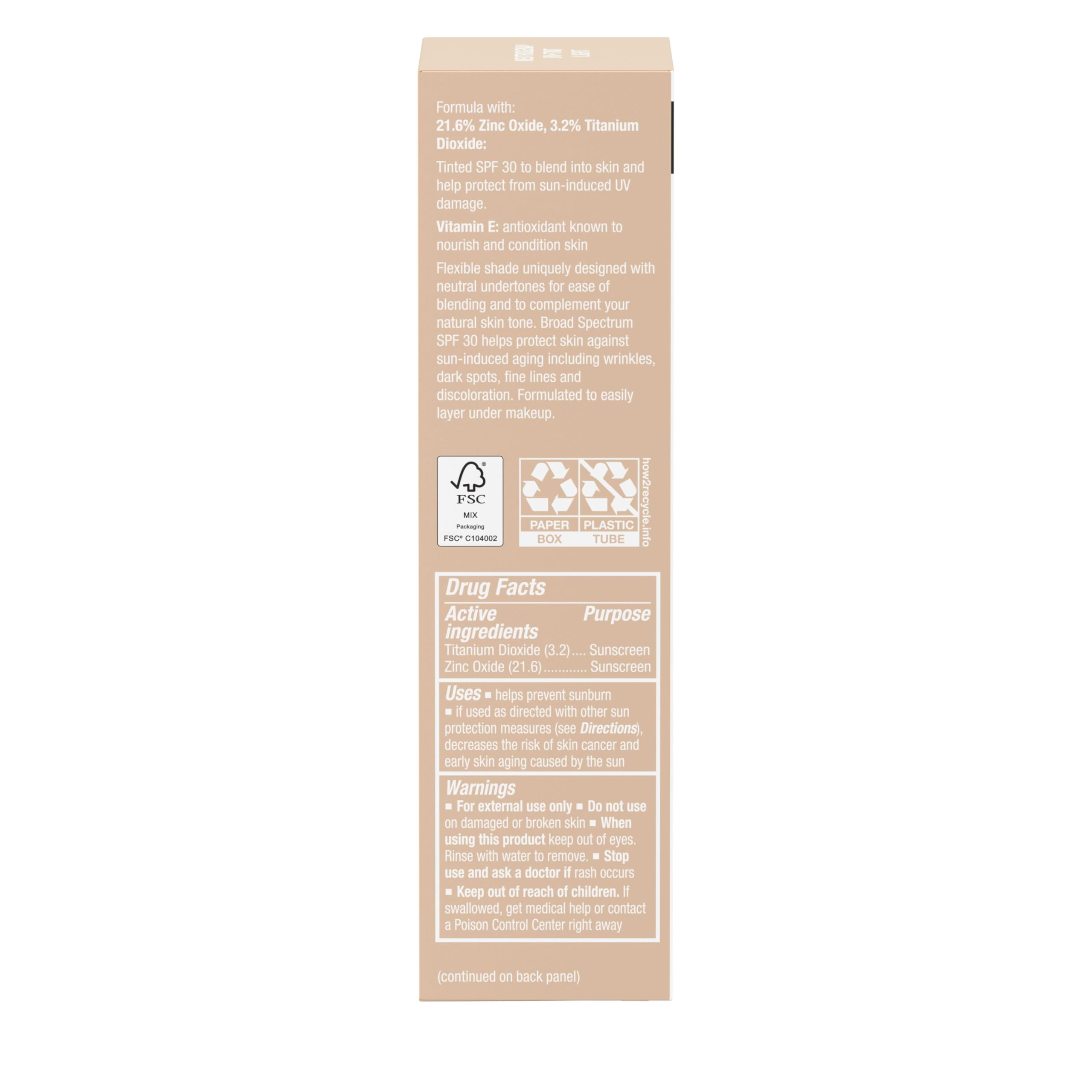 Neutrogena Purescreen+ Mineral UV Tint sin fragancia, apto para piel sensible.