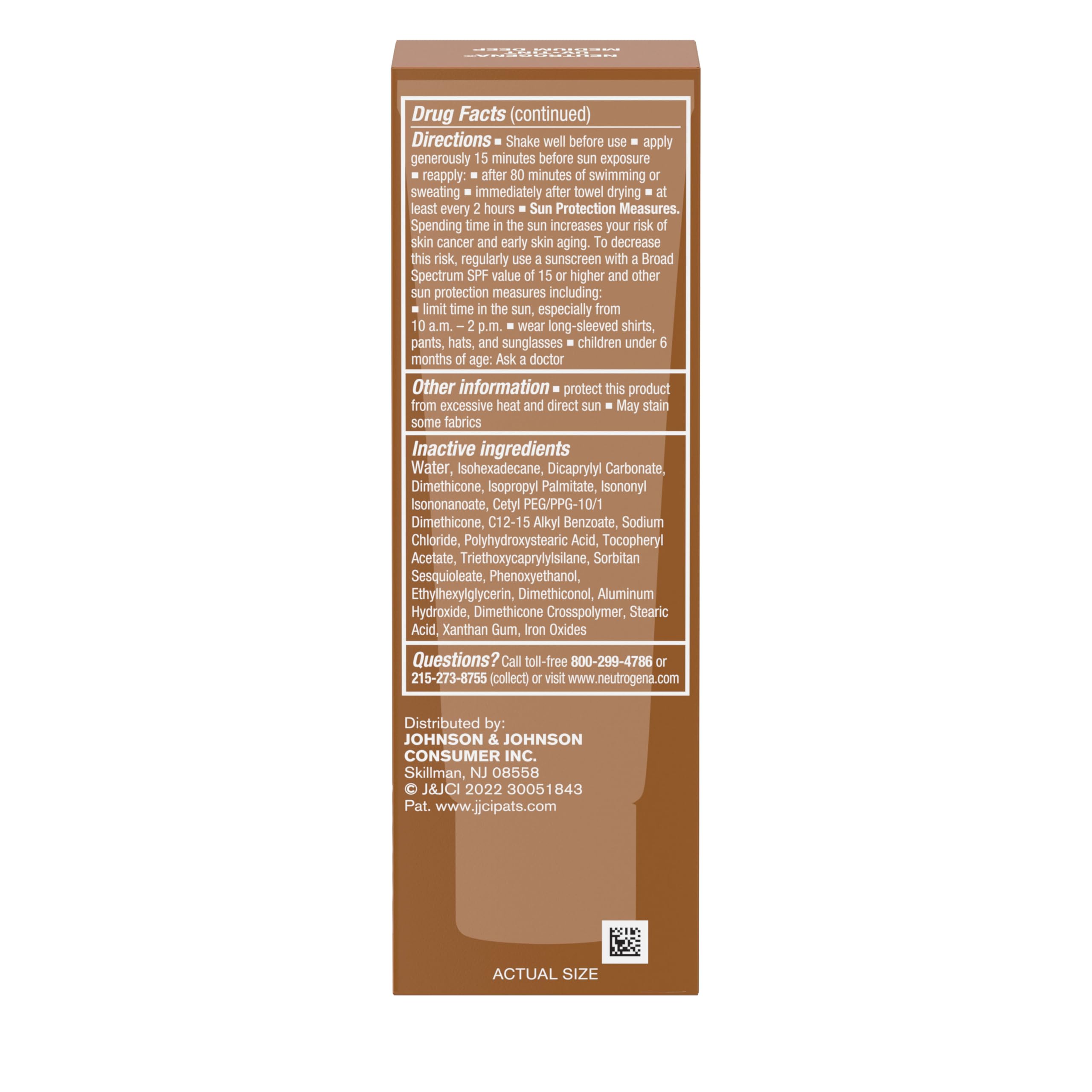 Neutrogena Purescreen: tono medio profundo que se adapta al tono natural.