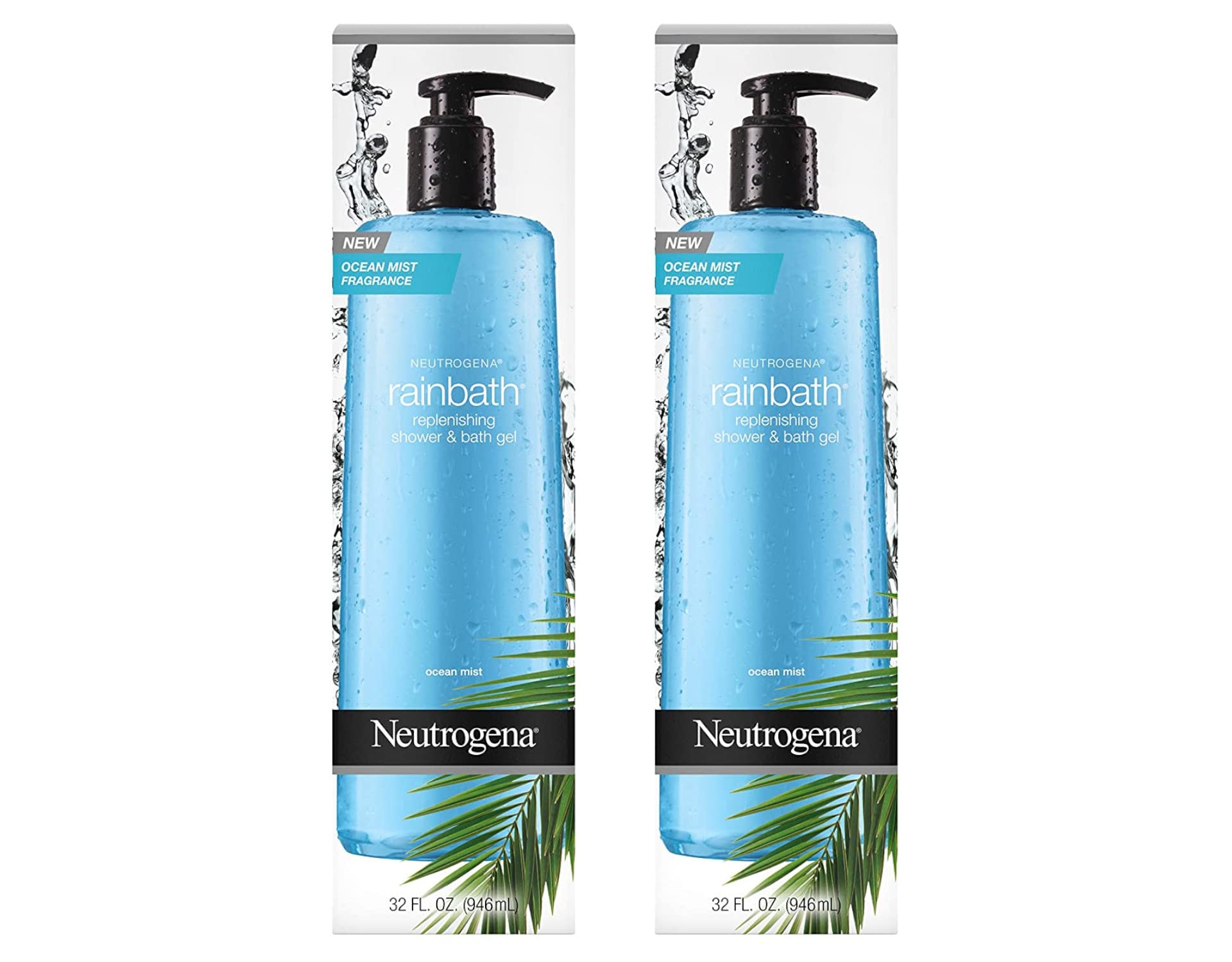 Neutrogena Rainbath botella frontal, limpieza suave para la piel.