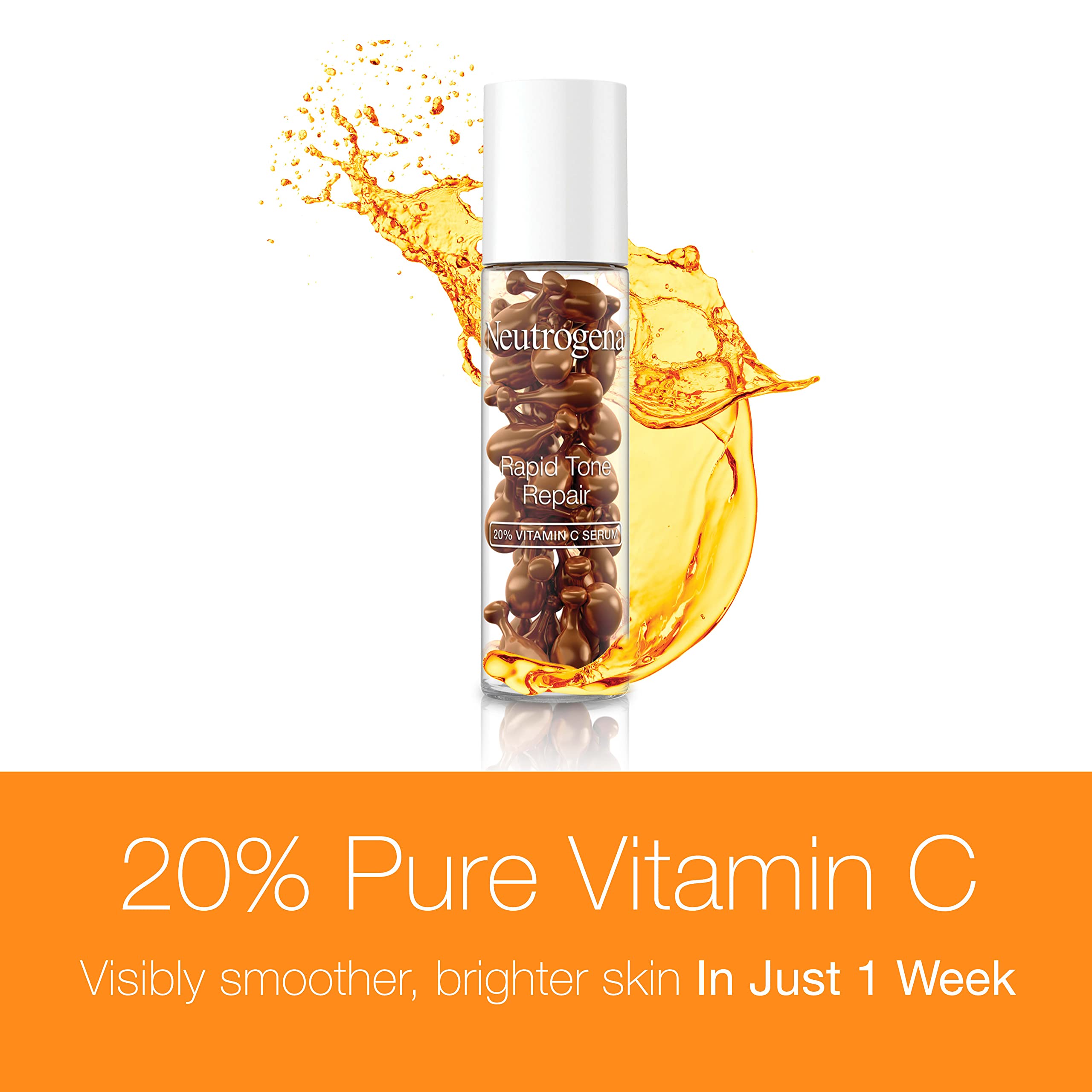 Cápsulas con veinte por ciento de vitamina C para tono más uniforme